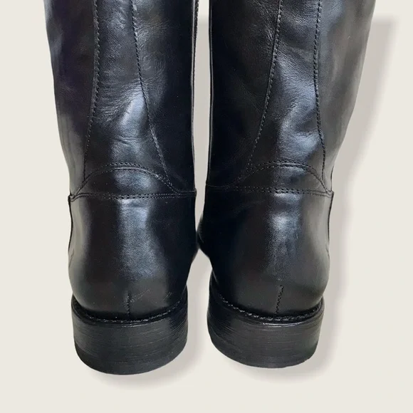 $438 Frye Jayden Button Black Tall Knee High Real Leather Vintage Riding Boot - Picture 15 of 16